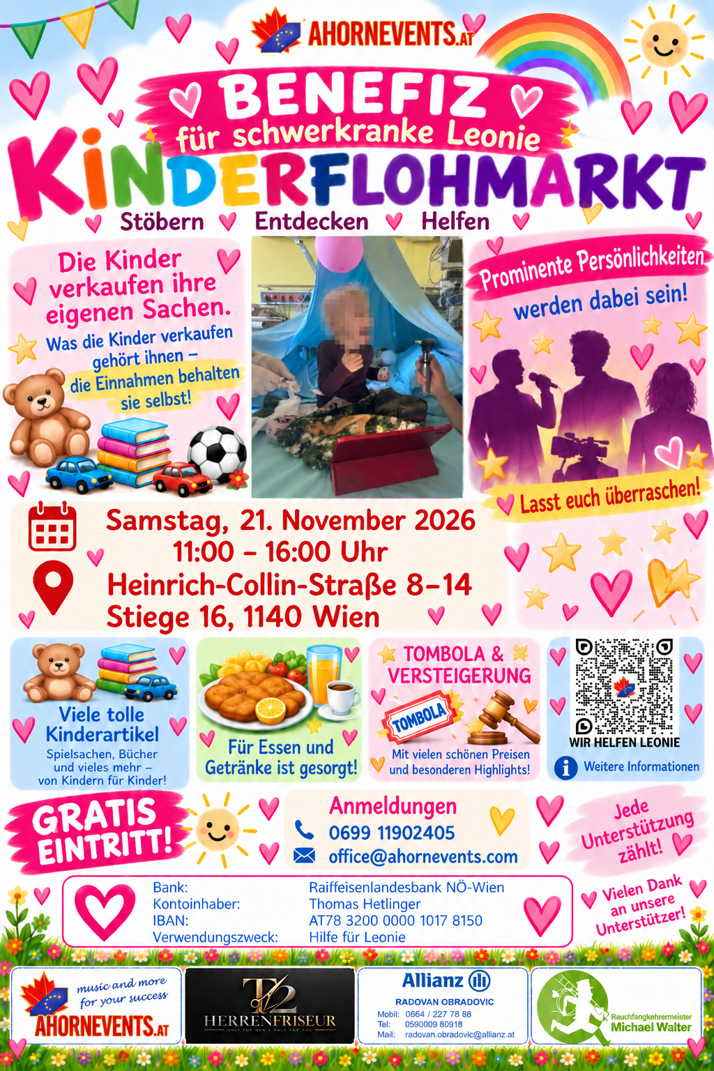 Offizielles Plakat – Benefiz-Kinderflohmarkt für Leonie am 21. November 2026